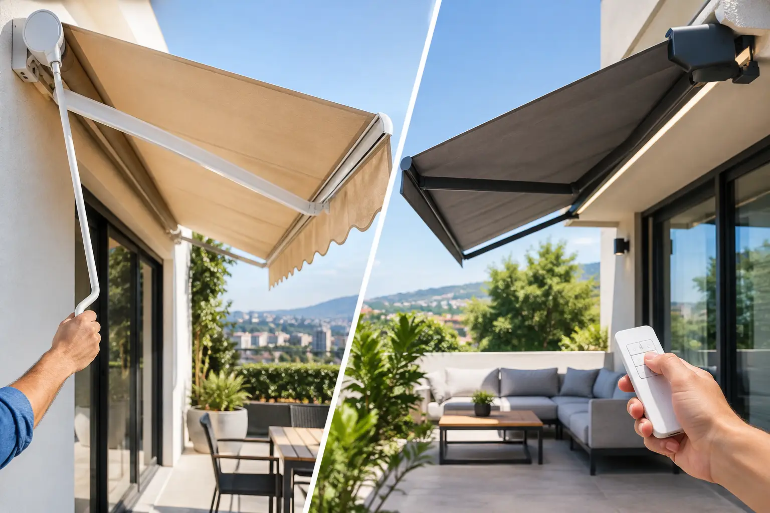Toldo manual o motorizado, ¿cuál conviene más?